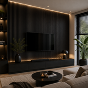 Detailafbeelding van Akoestisch paneel – 50/10 Zwart eiken 2900 x 600 mm