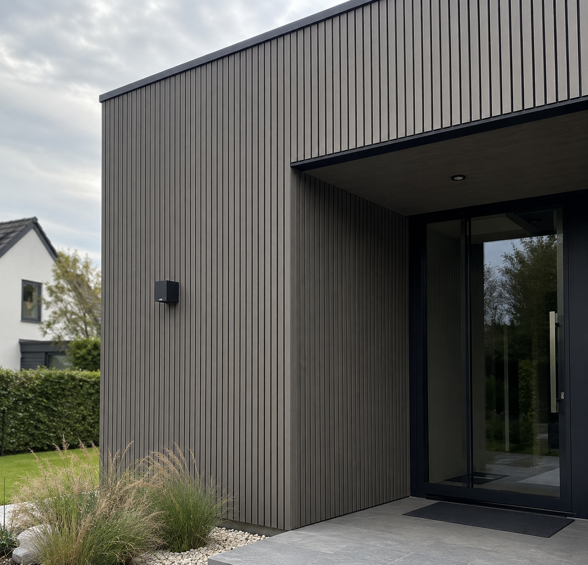 Detailafbeelding van WPC Gevelbekleding Grijs – Moderne Buitenbekleding 2190 x 260 mm